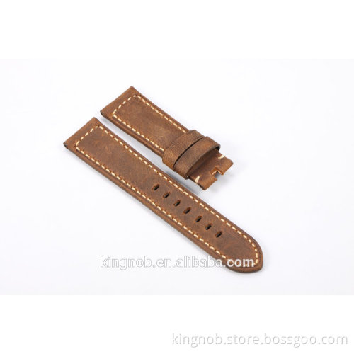22mm Assolutament Genuine Leather StainlesSteel Tang Buckle Leather Watch Strap